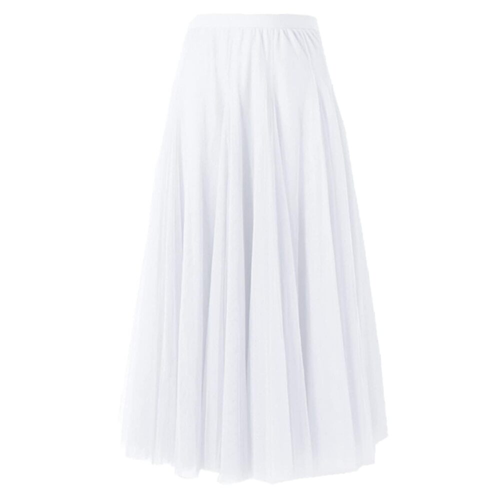 3305 Tulle Skirts , Elastic High Waist A Line Basic Long Tutu Layered Mesh